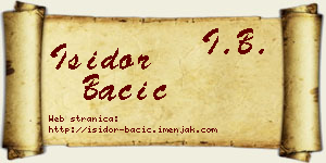 Isidor Bačić vizit kartica